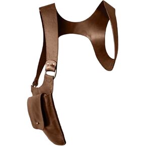 حقيبة كتف مزدوجة للإبط، حقيبة كتف محمولة من جلد البولي يوريثان قابلة للتعديل ومخفية تحت الإبط لحفلات Steampunk والتسوق في الهواء الطلق بإبط مزدوج in Kuwait