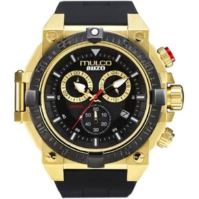 MULCO Watches for Men - Buzo, Stainless Steel Case with Wrist Silicone Band or Stainless Steel Strap, Quartz Chronograph Movement, Large Face Analog Display, 100m - Waterproof in Kuwait