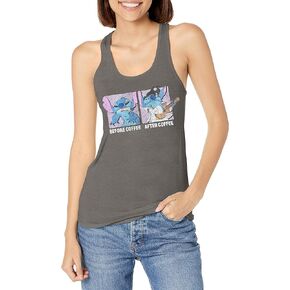 Women's Lilo & Stitch Before Coffee After Coffee Meme Racerback Tank Top in Saudi Arabia