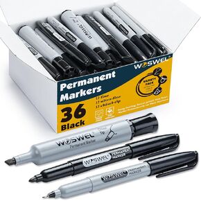 100 Pack Permanent Markers Bulk, Chisel Tip, Black, Jumbo Thick Large Permanent Markers, Wide Tip Markers, Works on Plastic,Wood,Stone,Metal and More, Perfect for Signs and Posters in Kuwait