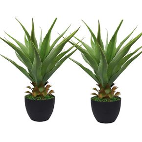 Momoplant 2 PCS نباتات الاصطناعية ألو فيرا 27 بوصة عصارة مزيفة مزيفة فو ، نبات الصغار محفوظ بوعاء لديكور مكتب منزلي داخلي داخلي في الهواء الطلق in Kuwait