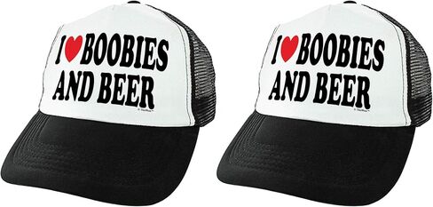 I Heart Boobies and Beer Hat Novelty Snapback Trucker Hat in Saudi Arabia