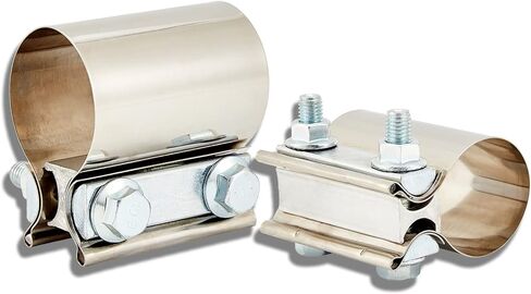 Butt Joint Band Clamps,Exhaust Muffler Clamp Exhaust Pipe Clamps Sleeve Stainless Steel (2, 1.5'') in Saudi Arabia