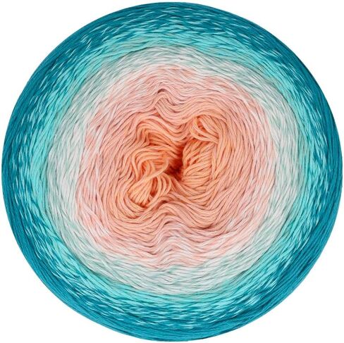 Scheepjes Cotton Whirl 1000m - 705 Soft Servy - خيوط قطنية متميزة للحياكة والكروشيه - الأزرق Ecru Pink in Kuwait
