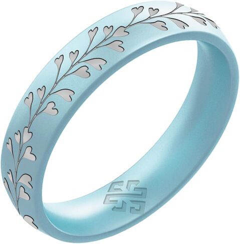 Knot Theory Heart Vine Silicone Ring for Women - Baby Blue, Cosmic Purple, Dark Silver, Lavender, Pink, Rose Gold, White Breathable Comfort Fit 6mm Bandwidth in Saudi Arabia