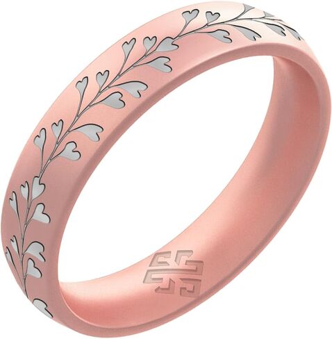 Knot Theory Heart Vine Silicone Ring for Women - Baby Blue, Cosmic Purple, Dark Silver, Lavender, Pink, Rose Gold, White Breathable Comfort Fit 6mm Bandwidth in Saudi Arabia