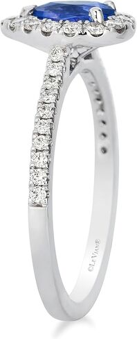 LE VIAN 3/8 Carat Round Vanilla Diamond Ring for Women | 14k White Gold Statement Ring for Her 1/2 Carat Tanzanite Pear Shaped (White, VS2-SI1, 0.37 cttw) Promise Anniversary Wedding Band Size 5 to 9 in Saudi Arabia