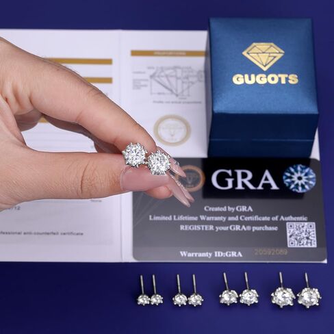 Moissanite Snowflake Stud Earrings Screw Back for Women 0.6-2.0ct 4-8mm 18K White/Gold Plated 925 Sterling Silver D Color VVS1 Clarity Moissanite Heart Earrings in Saudi Arabia
