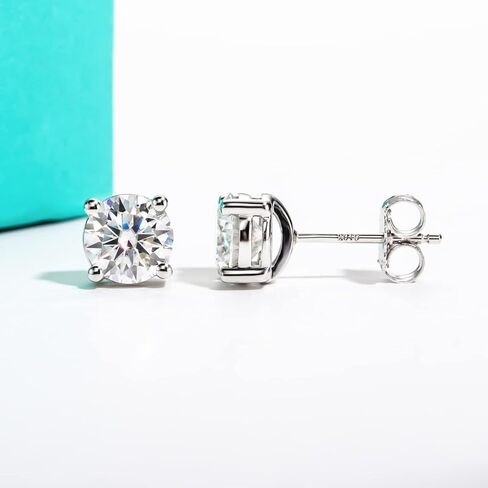 AnuClub 0.6-4cttw 10K Post Moissanite Stud Earrings for Women, D Color VVS1 S925 Sterling Silver Earrings in Saudi Arabia