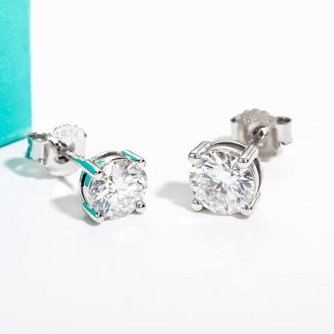 AnuClub 0.6-4cttw 10K Post Moissanite Stud Earrings for Women, D Color VVS1 S925 Sterling Silver Earrings in Saudi Arabia