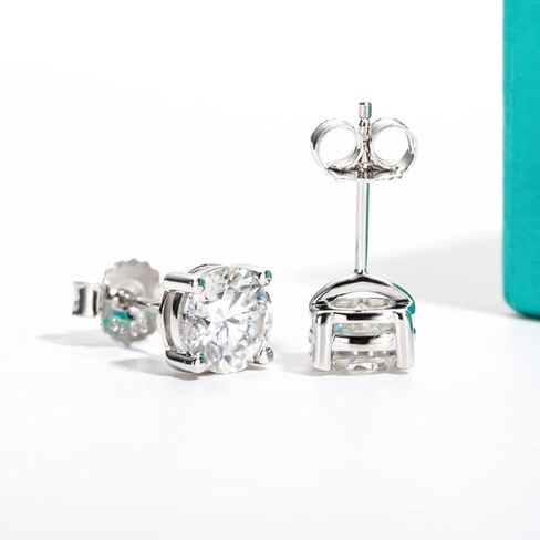 AnuClub 0.6-4cttw 10K Post Moissanite Stud Earrings for Women, D Color VVS1 S925 Sterling Silver Earrings in Saudi Arabia
