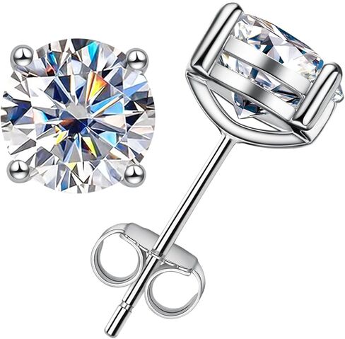 AnuClub 0.6-4cttw 10K Post Moissanite Stud Earrings for Women, D Color VVS1 S925 Sterling Silver Earrings in Saudi Arabia