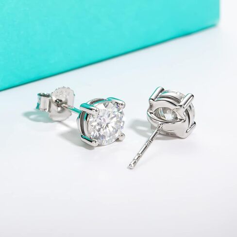 AnuClub 0.6-4cttw 10K Post Moissanite Stud Earrings for Women, D Color VVS1 S925 Sterling Silver Earrings in Saudi Arabia
