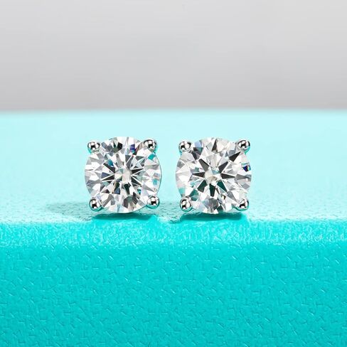 AnuClub 0.6-4cttw 10K Post Moissanite Stud Earrings for Women, D Color VVS1 S925 Sterling Silver Earrings in Saudi Arabia