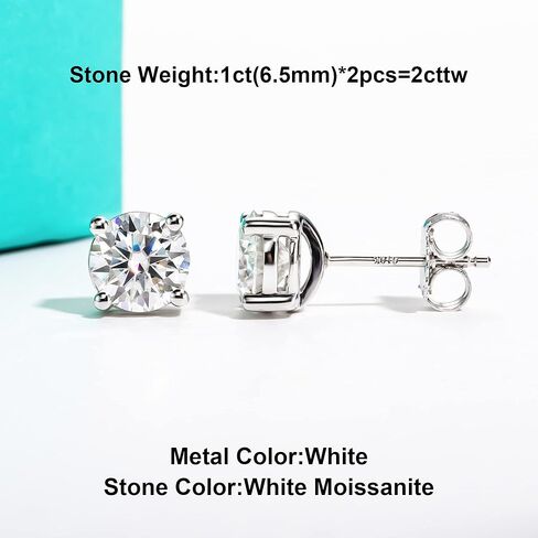 AnuClub 0.6-4cttw 10K Post Moissanite Stud Earrings for Women, D Color VVS1 S925 Sterling Silver Earrings in Saudi Arabia
