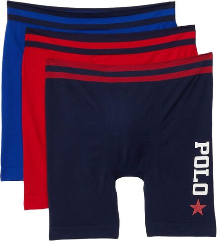 POLO RALPH LAUREN Freedom FX: Seam Boxer Brief 3-Pack Cruise Navy/Rl2000 Red/Rugby Royal XL in Saudi Arabia