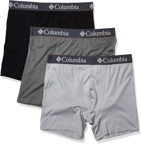 Columbia Men's Polyester/Stretch 3 Pack Solid Boxer Brief Socks 3 Pack, Sonic/Black/Cool Grey, XS in Kuwait