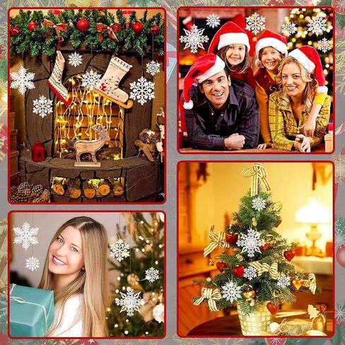 Snowflake Stickers-500Pcs Clear Christmas Stickers Roll Gold Foil Snowflake Stickers Xmas Winter Holiday Round Adhesive Label Stickers Decal for Gift,Card,Envelope in Saudi Arabia