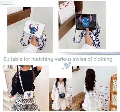 For Stitch Crossbody Bags for Women Teenagers Girls Purse Shoulder Bag for Shopping Vacation Stitch Gifts for Girls (white) in Saudi Arabia