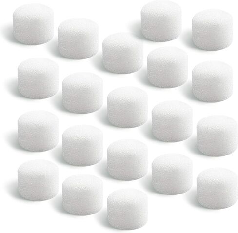 إسفنجة فلتر الهواء، نظام استبدال الضاغط، مرشحات إسفنجية مستديرة بيضاء قابلة للتنفس متوافقة مع جهاز استنشاق الرذاذ البارد وجهاز التبخير، حجم عالمي (قطر 0.59 بوصة 20 قطعة) in Kuwait