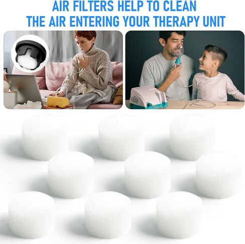 Air Filter Sponge, Compressor Replacement System, Round White Breathable Foam Filters Compatible with Cool Mist Inhaler & Vaporizer Device, Universal Size (0.59in Dia 20 Pcs) in Saudi Arabia