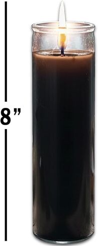 Black Prayer Glass Candle Set - 12 Pack Slightly Scented Black Prayer Candles for Vigils, Prayers, Cemetery, Blessing Ceremonies Plus More | Bulk 8" Candle Kit in Saudi Arabia