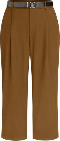 CIDER High Waist Solid Tapered Trousers with Belt Curve & Plus in Saudi Arabia