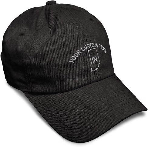 Soft Baseball Hat Embroidered Dad Hat Indiana State Map in Embroidery Men & Ladies Baseball Cap Cotton in Saudi Arabia