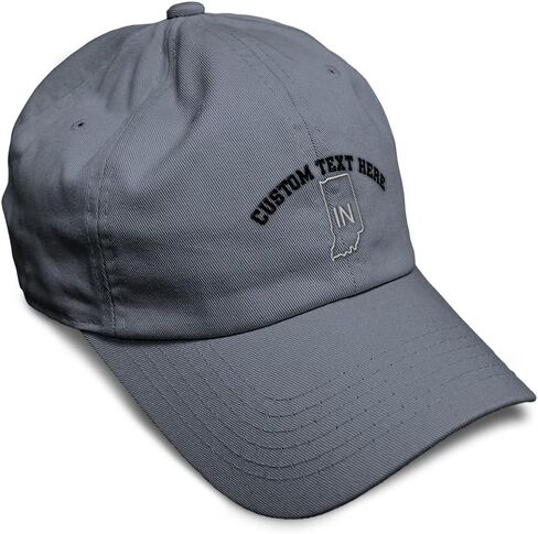 Soft Baseball Hat Embroidered Dad Hat Indiana State Map in Embroidery Men & Ladies Baseball Cap Cotton in Saudi Arabia