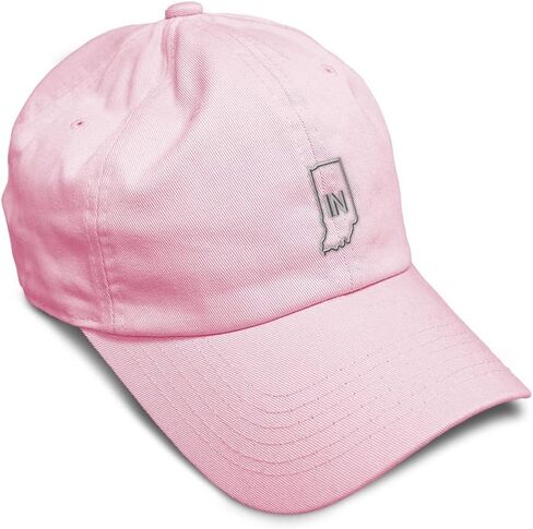 Soft Baseball Hat Embroidered Dad Hat Indiana State Map in Embroidery Men & Ladies Baseball Cap Cotton in Saudi Arabia