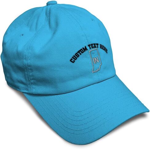 Soft Baseball Hat Embroidered Dad Hat Indiana State Map in Embroidery Men & Ladies Baseball Cap Cotton in Saudi Arabia