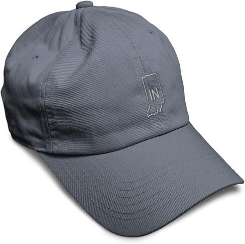 Soft Baseball Hat Embroidered Dad Hat Indiana State Map in Embroidery Men & Ladies Baseball Cap Cotton in Saudi Arabia