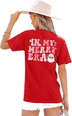 Christmas T-Shirt for Women in My Christmas Era Shirt Cute Groovy Christmas Shirts Xmas Vacation Tee in Saudi Arabia