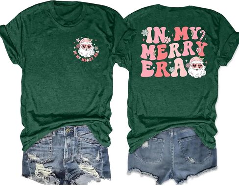 Christmas T-Shirt for Women in My Christmas Era Shirt Cute Groovy Christmas Shirts Xmas Vacation Tee in Saudi Arabia