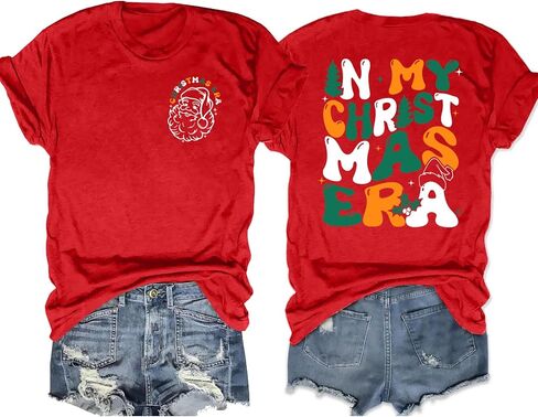 Christmas T-Shirt for Women in My Christmas Era Shirt Cute Groovy Christmas Shirts Xmas Vacation Tee in Saudi Arabia