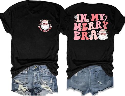 Christmas T-Shirt for Women in My Christmas Era Shirt Cute Groovy Christmas Shirts Xmas Vacation Tee in Saudi Arabia