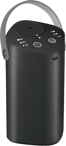 Waterless Essential Oil Diffuser with Handle, Scent Diffuser for Car Home Office Bathroom with Timer, Small Rechargeable Aromatherapy Diffuser, Portable Cordless Aroma Car Diffuser, Black in Saudi Arabia