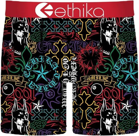 ملابس داخلية قصيرة متوسطة الطول للرجال من Ethika، ملابس داخلية قابلة للتمدد في 4 اتجاهات - Cross My Heart in Saudi Arabia