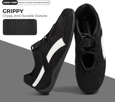 LUCKY STEP Women's Retro Casual Fashion Sneakers - Classic Thin Sole Walking Shoes - Lightweight Running Tennis Trainer Shoe - Non Slip Work Footwear in Saudi Arabia