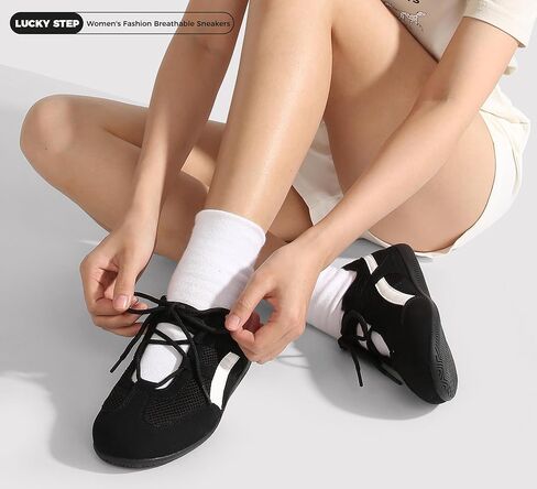 LUCKY STEP Women's Retro Casual Fashion Sneakers - Classic Thin Sole Walking Shoes - Lightweight Running Tennis Trainer Shoe - Non Slip Work Footwear in Saudi Arabia