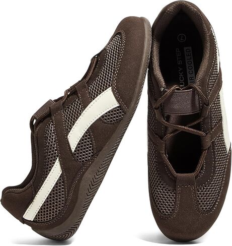 LUCKY STEP Women's Retro Casual Fashion Sneakers - Classic Thin Sole Walking Shoes - Lightweight Running Tennis Trainer Shoe - Non Slip Work Footwear in Saudi Arabia