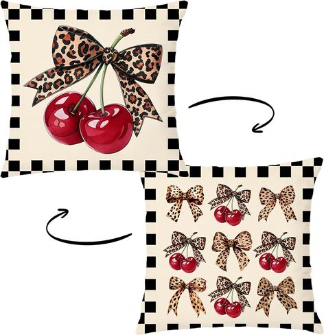 Trendy Leopard Pillow Covers 18x18, Cheetah Leopard Print Room Decor, Red Preppy Cheetah Print Dice Lucky 8 Ball Decorative Throw Pillow Covers for Girls Bedroom Dorm Apartment, Set of 2 in Saudi Arabia
