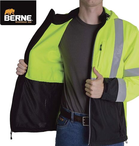 سترة Berne الرجالية ذات القلنسوة Hi-Vis Class 3 in Kuwait