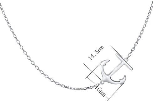 DAOCHONG S925 Sterling Silver Jewelry Sideways Anchor Choker Necklace for Women Gifts, 15 inch to 18 inch in Saudi Arabia