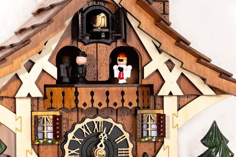 Cuckoo Clock, Germany Black Forest Style Wooden Pendulum Quartz Wall Clock, Volume Control, Night Silent, Gift Package, Professional Service in Saudi Arabia