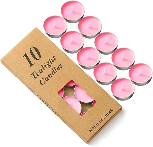 Colored tealight Candles Handmade Organic Tea Lights Set of 10pack Small red Candles 1.5-2 Hours Burn Tea Lights for Valentine's Day, Birthday, Votive Parties ，Home Decoration (Red) in Saudi Arabia