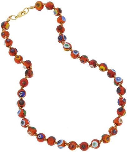 Glass Of Venice Murano Glass Mosaic Necklace - Orange in Saudi Arabia