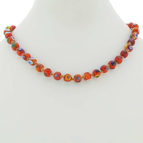 Glass Of Venice Murano Glass Mosaic Necklace - Orange in Saudi Arabia