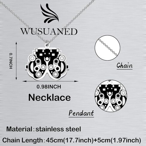 WUSUANED Funny Eye Doctor Necklace Optometry Doctor Jewelry Eye Doctor Vision Gift Optician Gift Ophthalmic Gifts in Saudi Arabia
