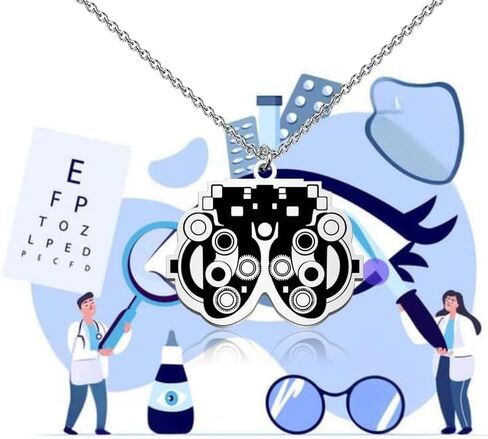 WUSUANED Funny Eye Doctor Necklace Optometry Doctor Jewelry Eye Doctor Vision Gift Optician Gift Ophthalmic Gifts in Saudi Arabia